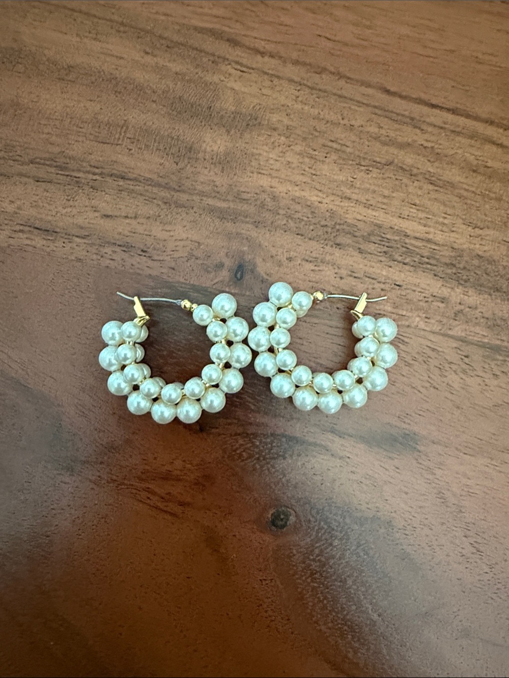 J. Crew Gold-Tone Hoop Earrings with Ivory Pearls